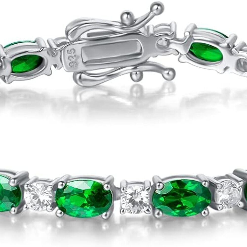 Birthstone Bracelets Sterling Silver Tennis Bracelets Charm Fine Jewelry Birthda